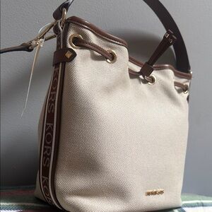 Michael Kors Cream and Brown Women's Bag